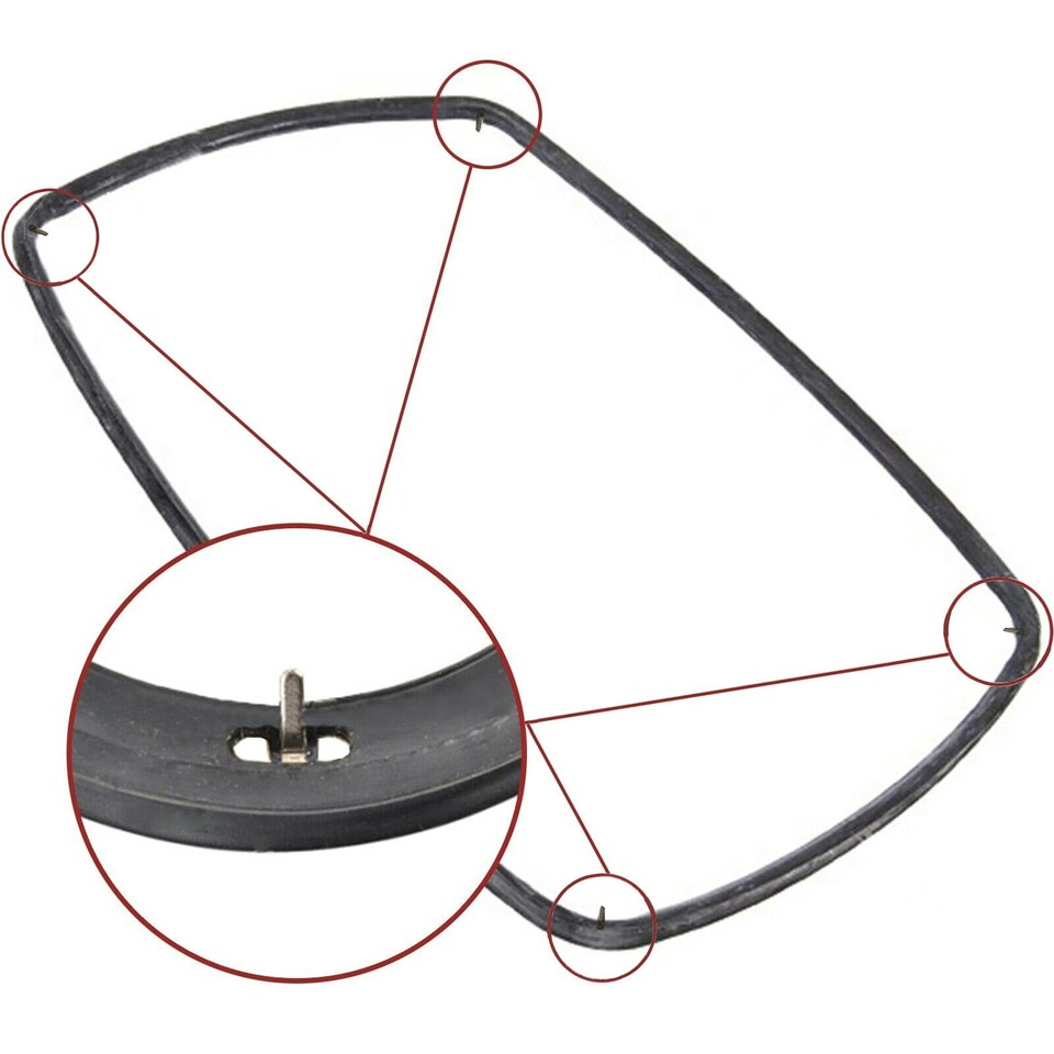 image 1 of SPARES2GO Main Rubber Door Seal Corner Fixing Clips compatible with Indesit Oven Cookers (445mm x 350mm)
