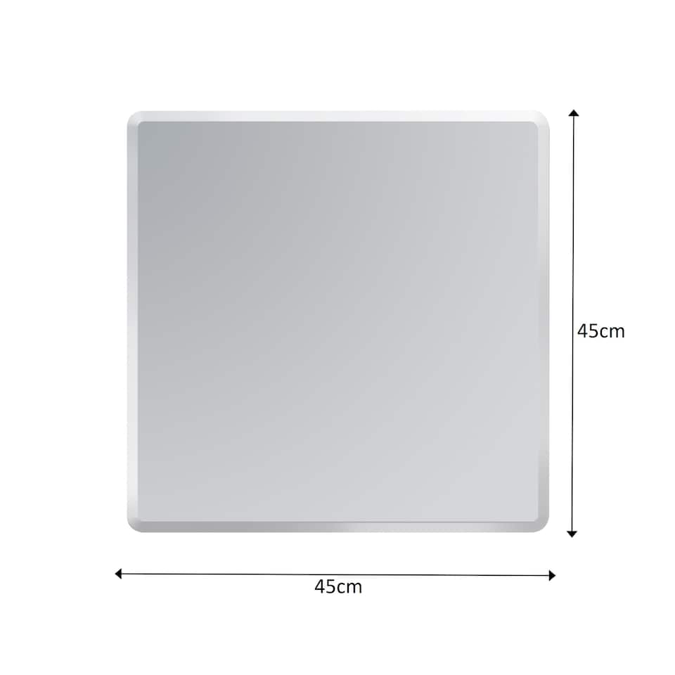 image 1 of Showerdrape Trafalgar Square Wall Mounted Frameless Bevelled Edge Bathroom Mirror 45 x 45cm | Chrome | Mirror | 1