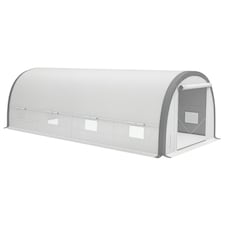Outsunny Walk-in Tunnel Greenhouse, Upgraded Structure, Mesh Door & Windows