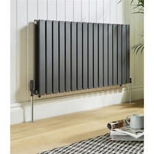 600mm (H) x 1190mm (W) - Anthracite Horizontal Radiator (Berlin) - Double Panel - (0.6m x 1.19m) - Depth 70mm