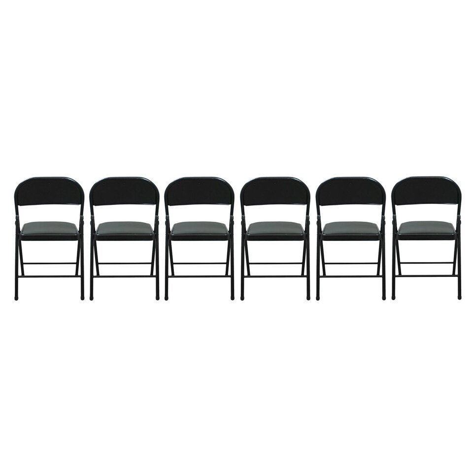 image 1 of TekBox 6x Folding Faux Leather Chairs