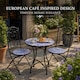 image 10 of Mosaic Bistro Set Three Piece Folding Outdoor Table and Chairs for Balcony Patio and Small Garden Dining