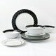 image 1 of 12pc Black Star with Platinum Band Rim Dinner Set