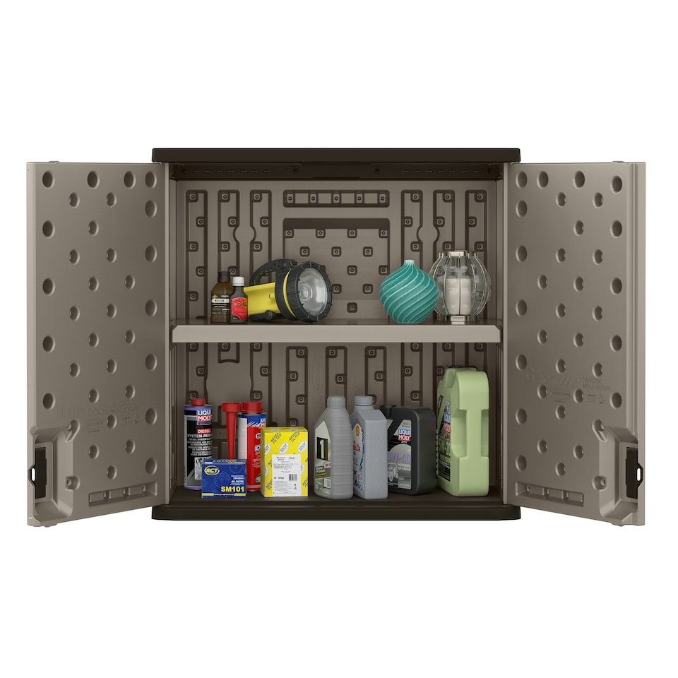 image 1 of Suncast Haven Wall Storage Cabinet Grey