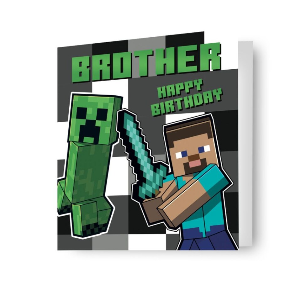 image 1 of Minecraft Brother Birthday Card
