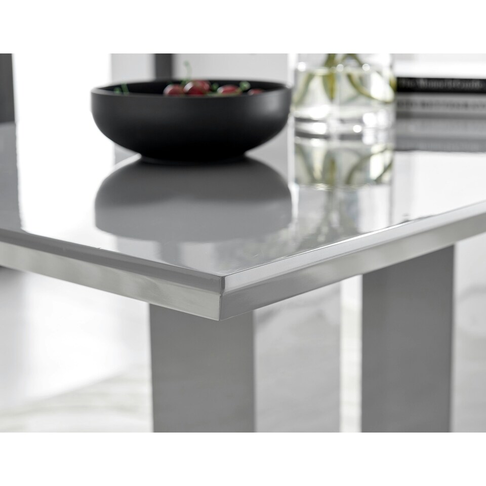 image 1 of Furniturebox Imperia 4 Grey Modern High Gloss Dining Table