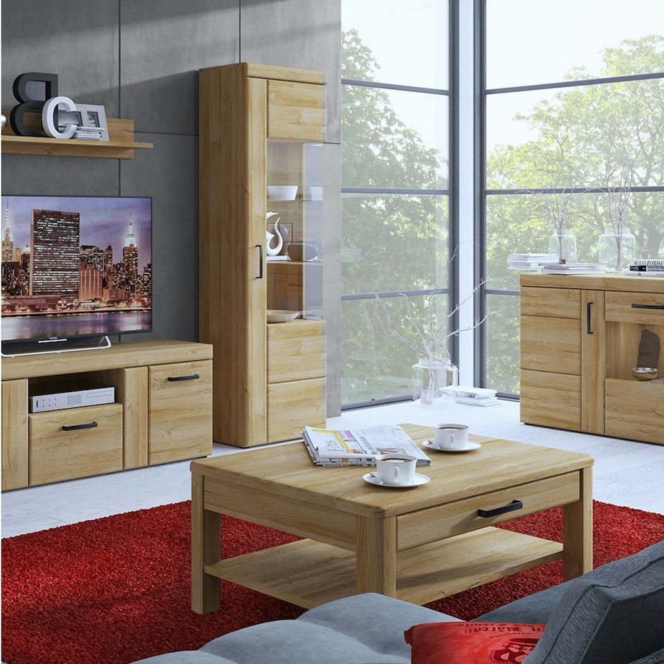 image 1 of Cortina 4 Door Wide Glazed Sideboard in Grandson Oak