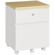 image 1 of Vinsetto 2-Drawer Filing Cabinet with Lock, Mobile File Cabinet with Hanging Bars for Legal Size and Wheels, Home Office Study, White