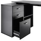 image 8 of HOMCOM L Shaped Computer Desk, Reversible Home Office Desk with Drawers, File Cabinet and Storage Shelves, Study Table, 117 x 83.5 x 76cm, Black
