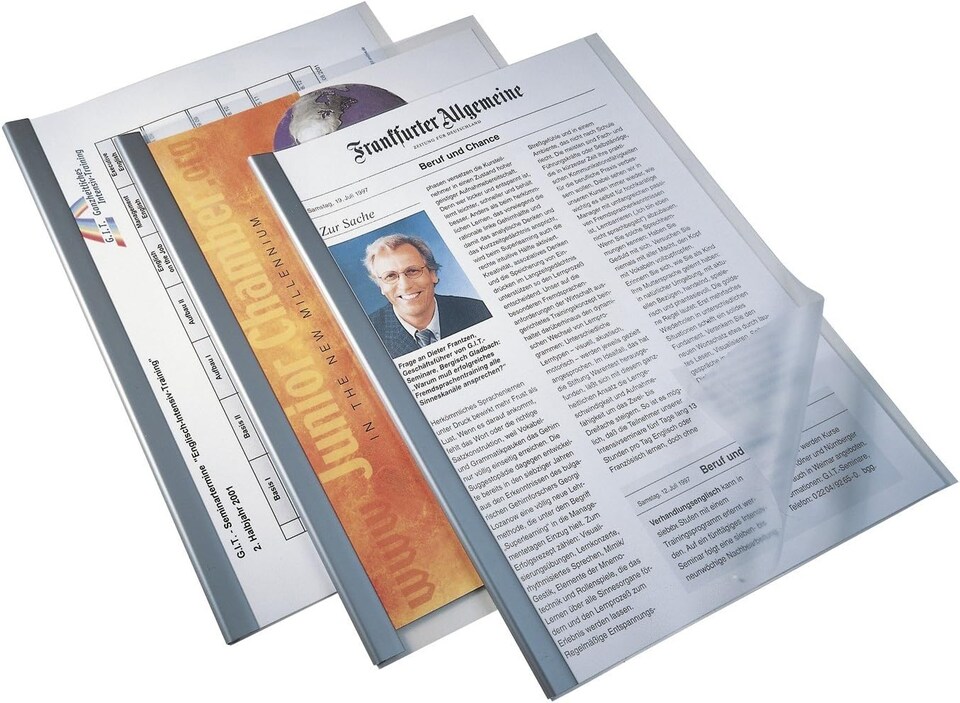 image 1 of Durable SPINE BAR 60 Sheet Binding Bar for Unpunched Docs | 50 Pack | A4 Black