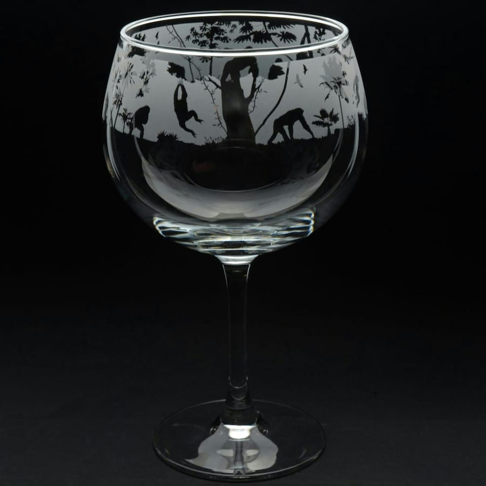 Animo Glass Etched Gin Glass Monkey