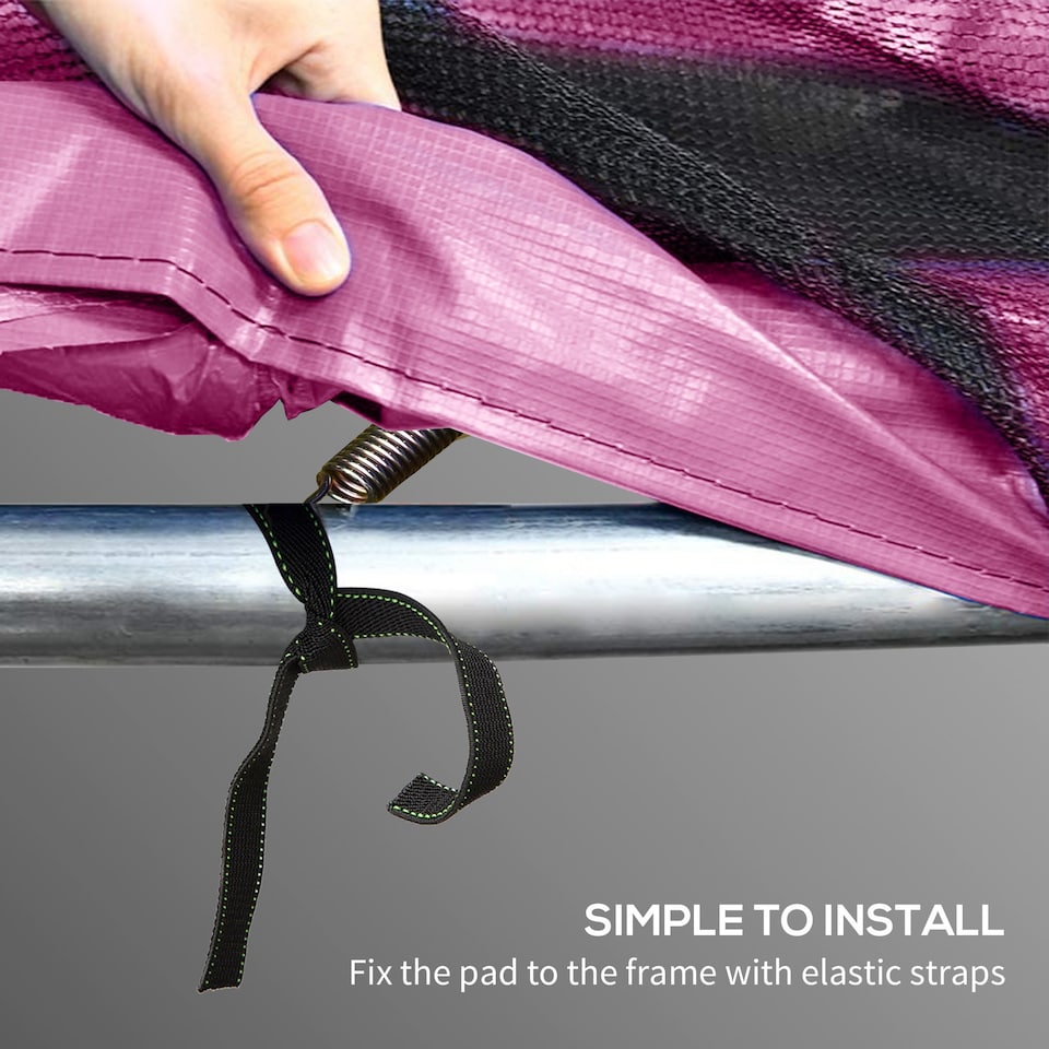 image 1 of SPORTNOW 10FT Trampoline Pad Spring Cover, Waterproof, Pink | Pink