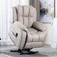 image 9 of Brookline Electric Technology Fabric Single Motor Rise Recliner Chair (Pumice)