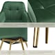 image 5 of Chair Marilyn - quilted velvet look, continuous backrest, golden steel legs - Set of 6 Green | Dark Green/Gold