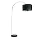 image 4 of ValueLights Louis Black Arched Floor Lamp with Black Drum Metallic Chrome Inner Shade & Bulb | Black