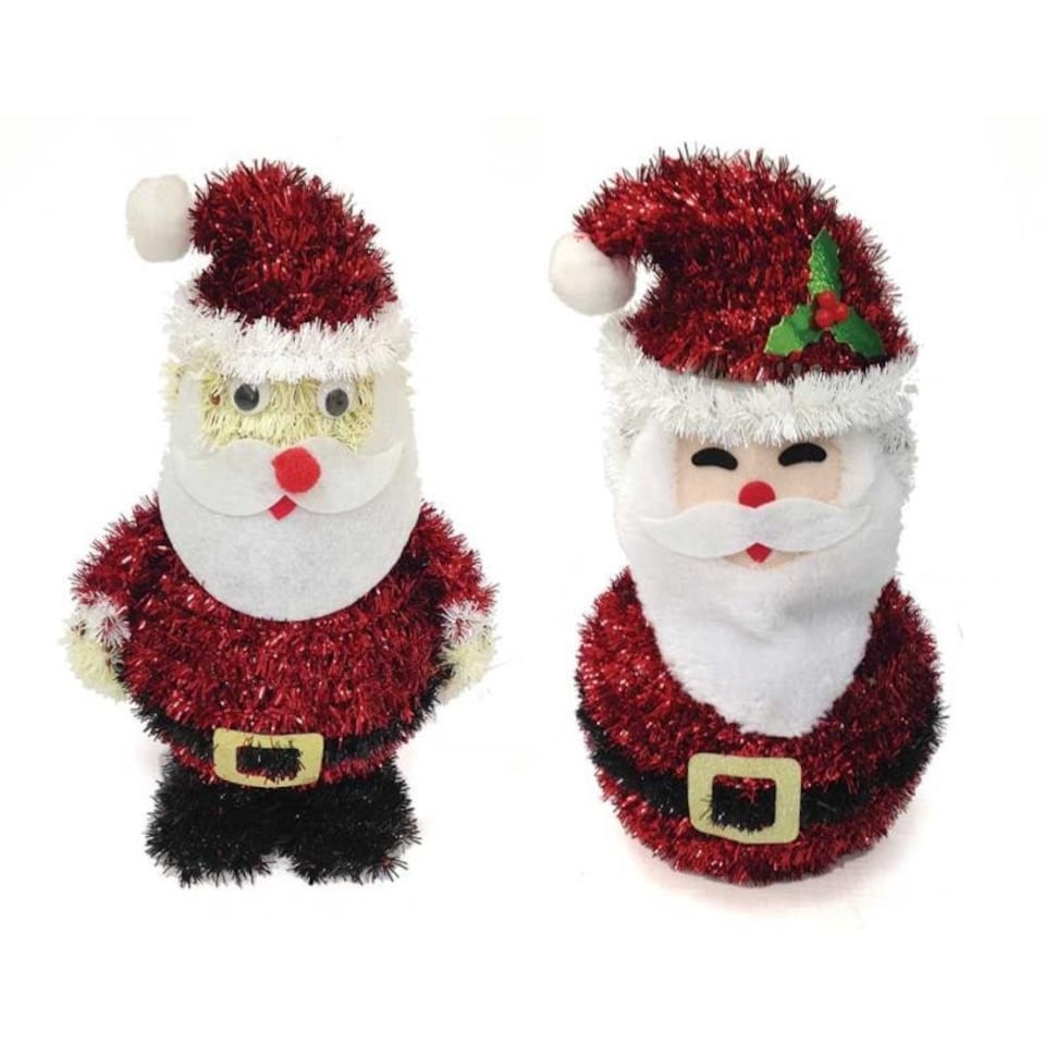 Large Santa Christmas Tinsel Decoration Single