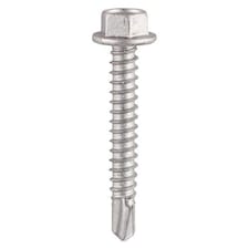 Timco - Metal Construction Light Section Screws - Hex - Self-Drilling - Exterior - Silver Organic (Size 5.5 x 38 - 100 Pieces)