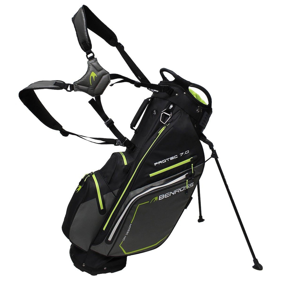 image 1 of Benross ProTec 7.0 Waterproof Stand Bag - Black/Charcoal/Lime