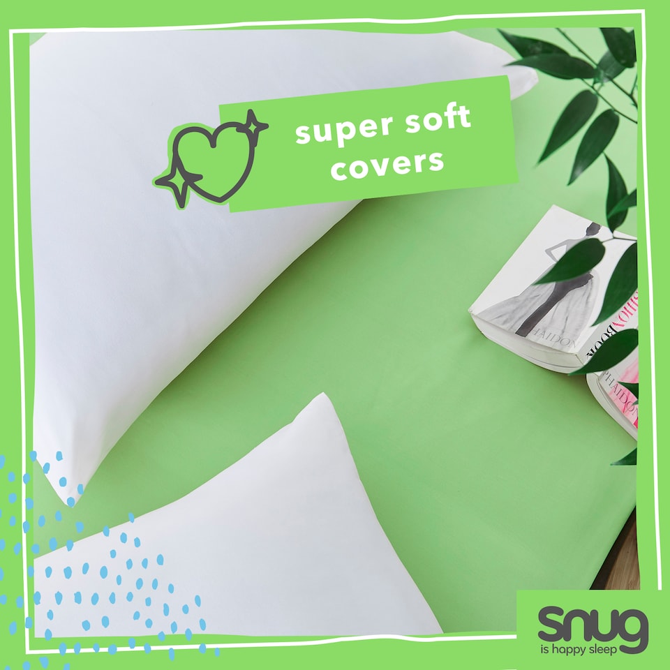 image 1 of Snug Anti-Allergy Get Fresh Bed Pillows, 2 pack, Breathable and Hypoallergenic