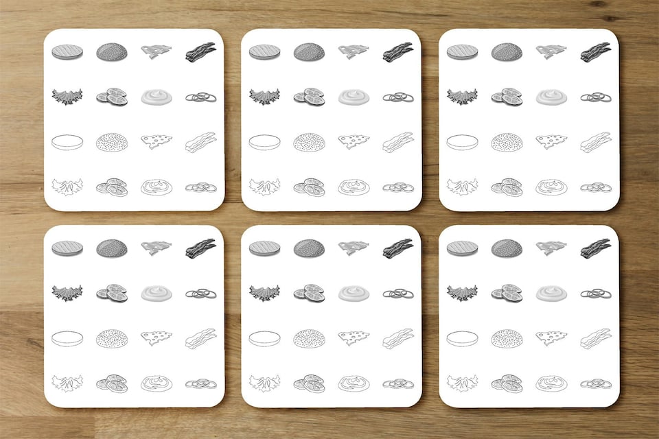 image 1 of burger and sandwich icon (Placemat & Coaster Set)