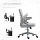 image 3 of Vinsetto Mesh Office Chair Home Swivel Task Chair with Arm, Grey