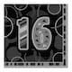 image 1 of Unique Party Black Glitz 16th Birthday Party Napkins - Black - One Size