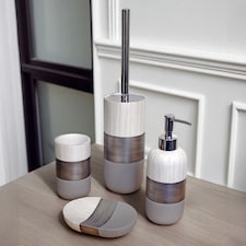 Showerdrape Alexandria Concrete 4 Piece Bathroom Accessory Set | Cream | 1