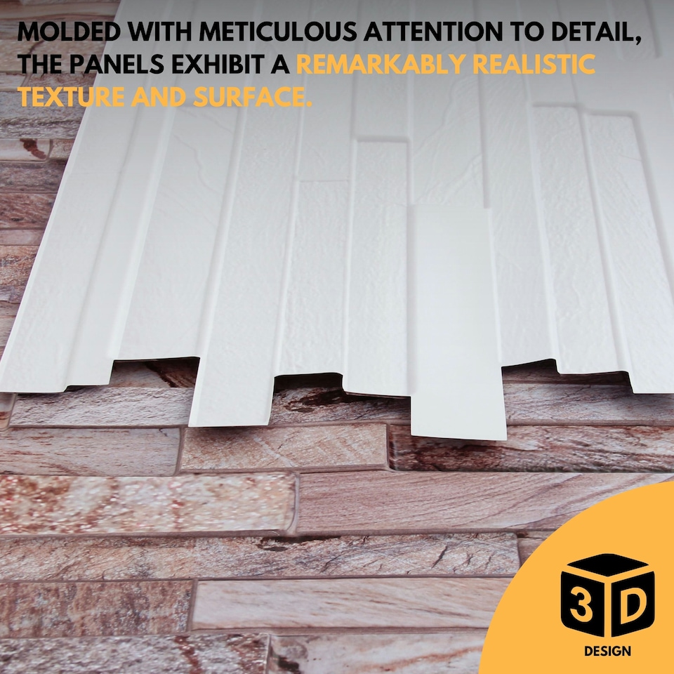 image 1 of NOVECRAFTO 3D Stone Brick Wall Panels – 6 PVC Sheets, Covers 2.76 sqm (29.76 sq ft), 96x48cm Each – Rose Marble Slim Brick Effect Cladding for Any Room