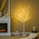 image 2 of HOMCOM 5ft Artificial White Birch Tree Light with Warm White PreLit LED Light for Indoor and Covered Outdoor Use