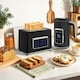 image 2 of HOMCOM 1.7L 3000W Rapid Boil Kettle and 2 Slice Toaster Set Crumb Tray Black