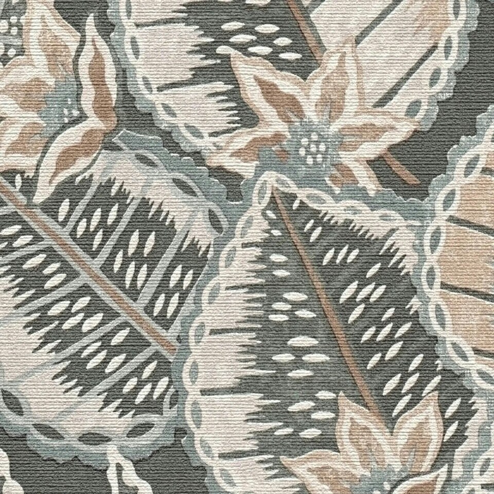 image 1 of Desert Flora Wallpaper in Neutral and Green Multi