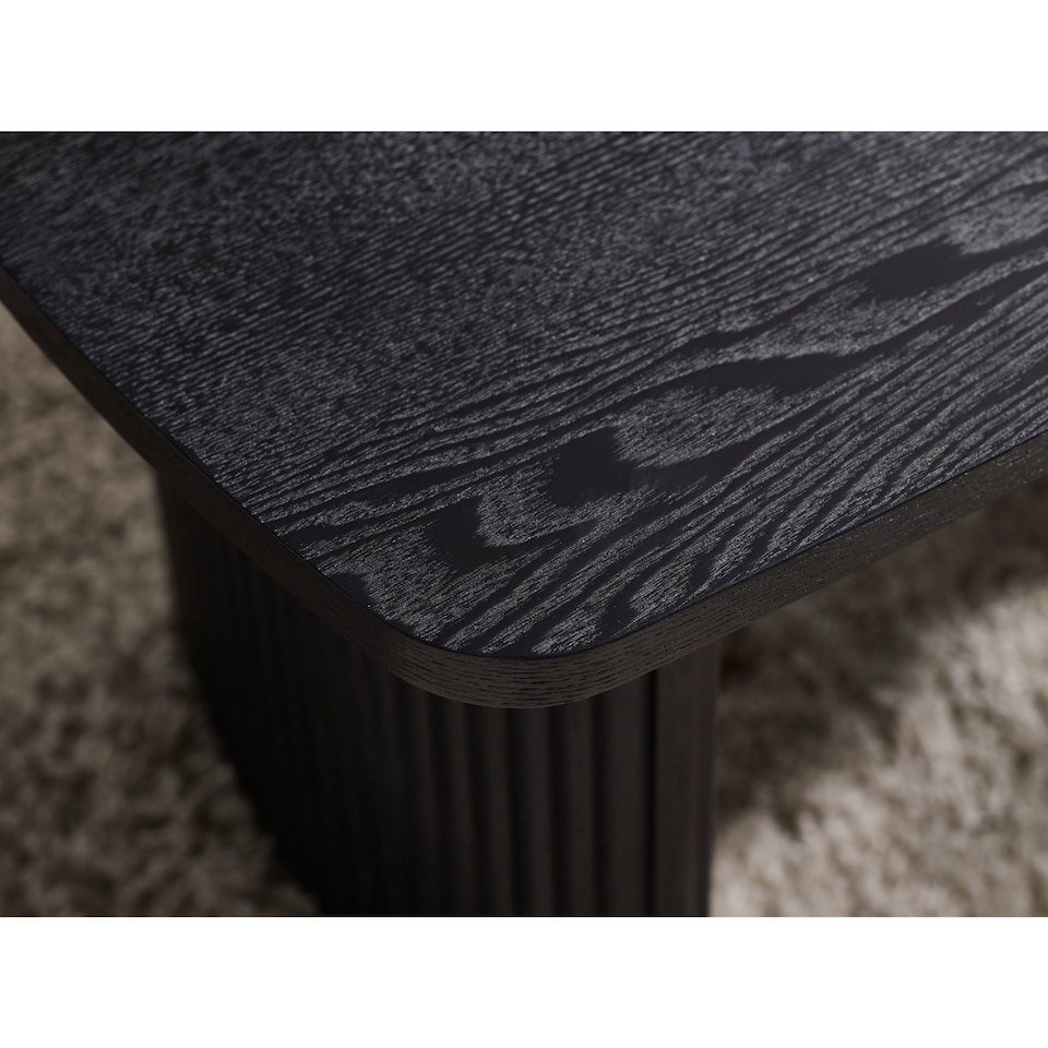 image 1 of Louis Fluted Compact Coffee Table - Black