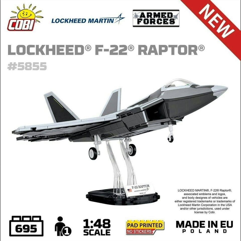 image 1 of Lockheed F-22 Raptor brick plane model - COBI 5855 - 695 bricks