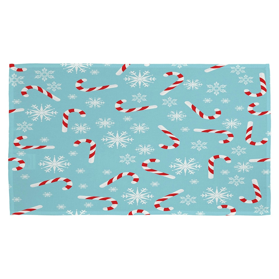 image 1 of Candy canes and snowflakes (kitchen towel)