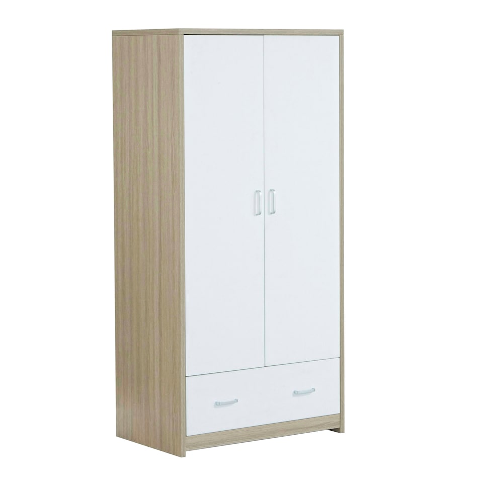 image 1 of Babymore Luno Veni Wardrobe - White Oak White | Natural