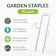 image 8 of Galvanised U-Shaped Garden Pegs - Anti-Rust Weed Membrane, Artificial Grass, Netting and Tent Stakes | Silver | 6 inches - 50 Pack with Buffer Washer | 50