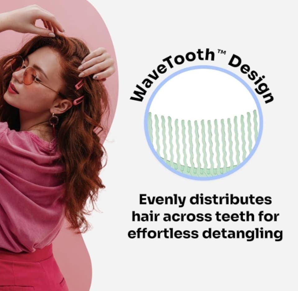 image 1 of WetBrush Go Green Treatment Comb, Tea Tree Oil, Green