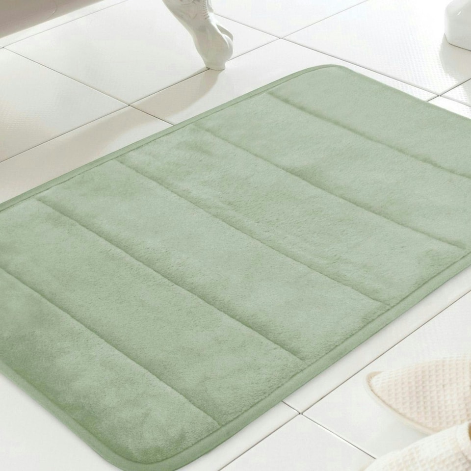 image 1 of Everyday Design Memory Foam Bath Mat Sage 43x61cm Green