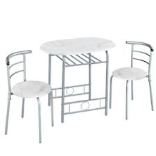 Yaheetech Modern Round Dining Table Set for 2 with Steel Legs
