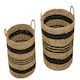 image 4 of Interiors By Premier Set of 2 Seagrass Baskets with Black Stripes, Striped Storage Baskets, Distinctive Decorative Baskets Multi