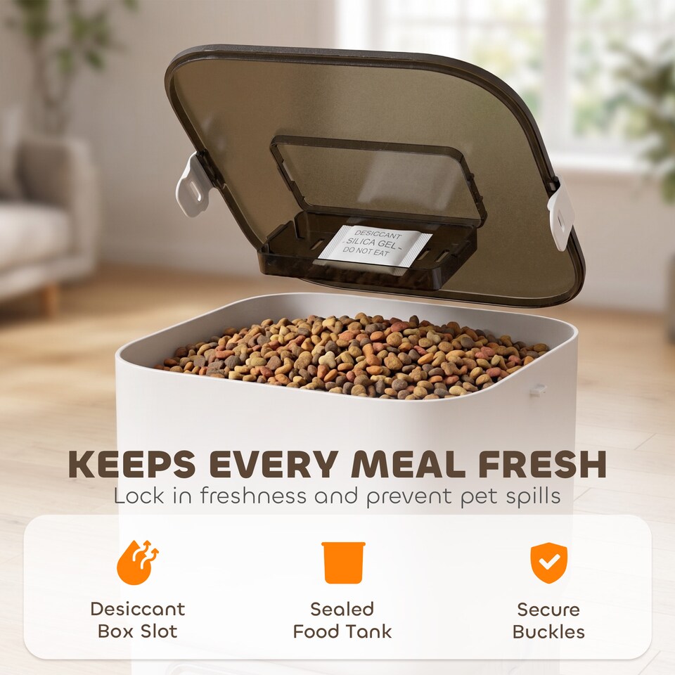 image 1 of PawHut Automatic Cat Feeder Timed Portion Control 4L