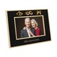 image 1 of 50th Anniversary Picture Frame in Matte Black with Brushed Gold Trim | Gold | One Size