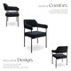 image 3 of Armchair Doe - durable fabric, black powder-coated legs, 120 kg load, 58 x 62 x 85 cm | Black | Woven fabric black/black | 4