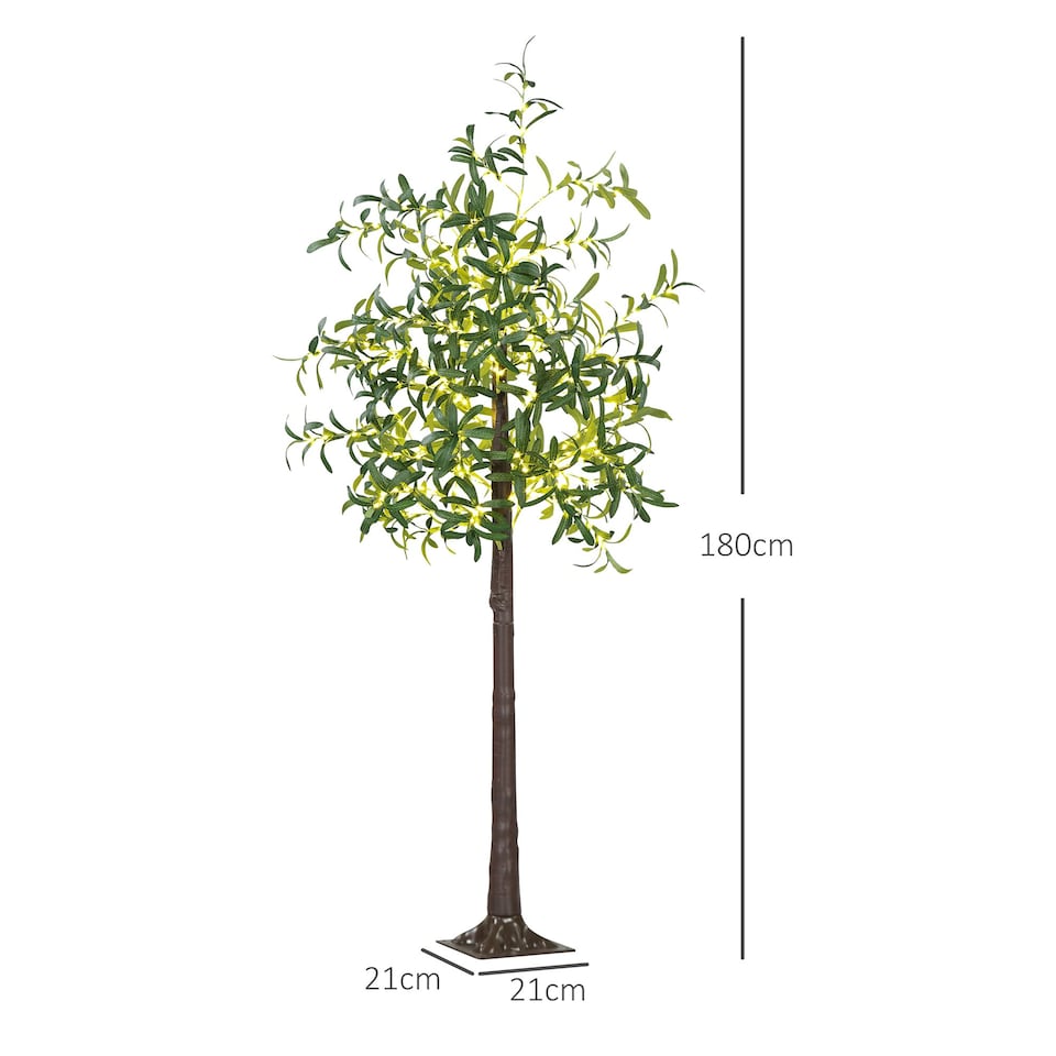 image 1 of HOMCOM 180cm Olive Tree Light w/ 300 Warm White LED Lights Artificial Tree