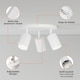 image 6 of EMITTO 3-Way Spotlight Ceiling Light Adjustable GU10 Modern White Round Base
