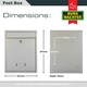 image 4 of Burg-Wachter Trent Wall Mounted Galvanised Steel Lockable Post Box - 26x34x9cm Silver