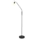 image 2 of Traditional Reading Floor Lamp in Matte Black with Toggle Switch and Glass Shade | Black