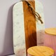 image 4 of Maison by Premier Monzaro Oblong White Marble And Acacia Wood Board