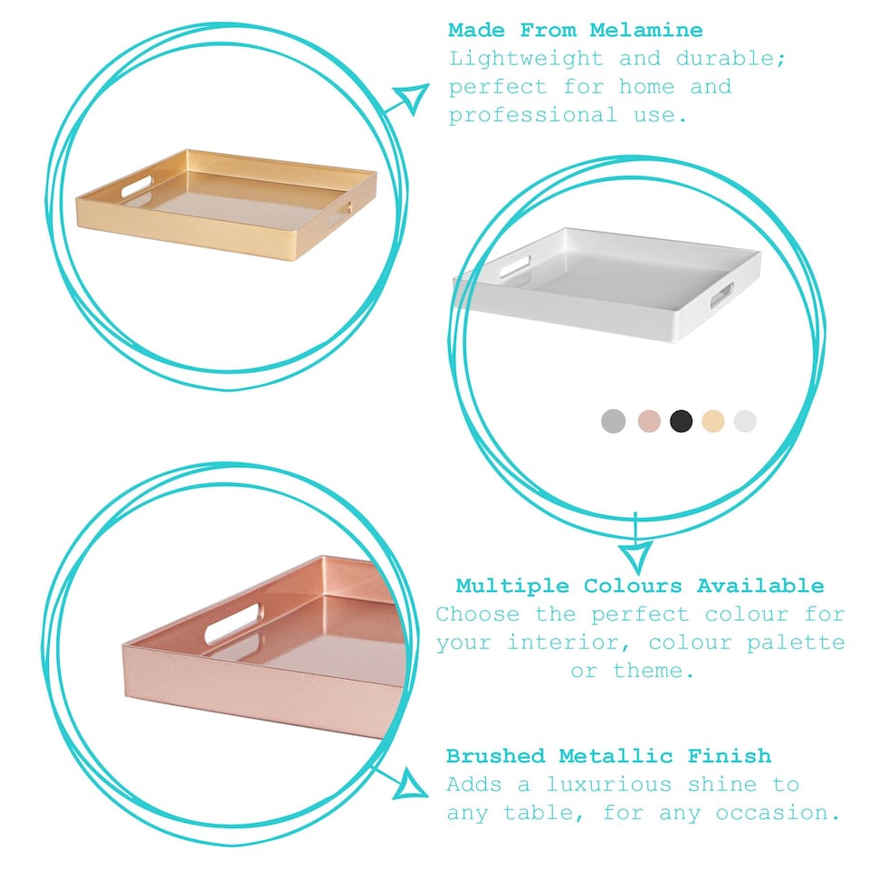 image 1 of Argon Tableware Square Serving Tray - 33cm - Rose Gold | Pink | Rose Gold