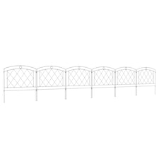 Outsunny 6PCs Decorative Garden Fencing 24in x 12ft Metal Border Edging